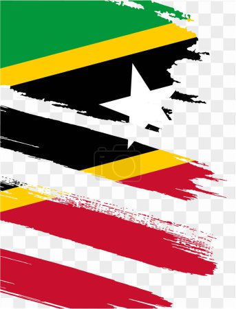 Saint Kitts und Nevis Flaggenpinsel Farbe strukturiert isoliert auf PNG oder transparentem Hintergrund. Vektorillustration