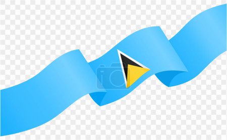 Saint Lucia flag wave isolated on png or transparent background vector illustration.