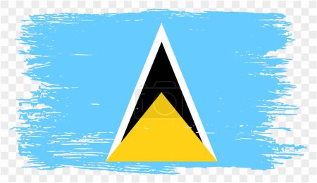 Saint Lucia Flagge Pinsel Farbe strukturiert isoliert auf PNG oder transparentem Hintergrund. Vektorillustration