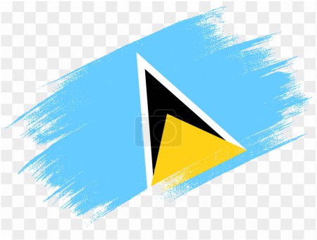 Saint Lucia flag brush paint textured isolated  on png or transparent background. vector illustration