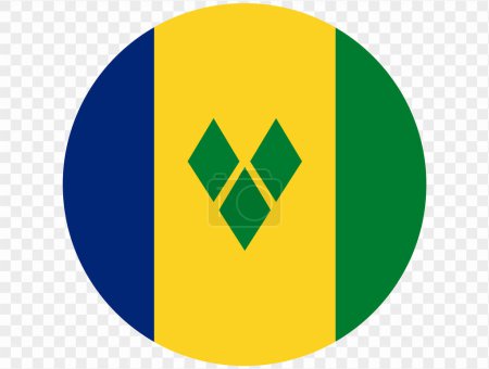 Saint Vincent and the Grenadines flag button on png or transparent background. vector illustration. 