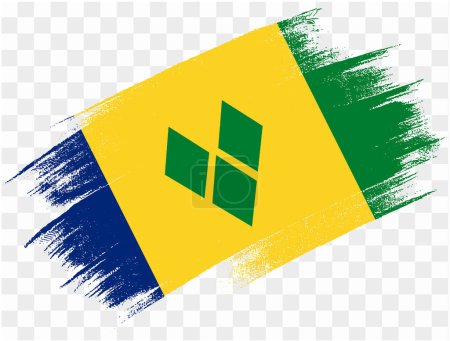 Saint Vincent und die Grenadinen Flaggenpinsel Farbe strukturiert isoliert auf png oder transparentem Hintergrund. Vektorillustration