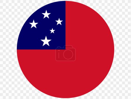 Botón de bandera de Samoa en png o fondo transparente. ilustración vectorial. 
