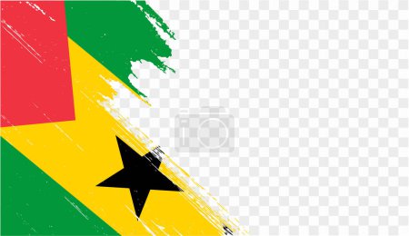 Sao Tome und Principe Flagge Pinsel Farbe strukturiert isoliert auf PNG oder transparentem Hintergrund. Vektorillustration