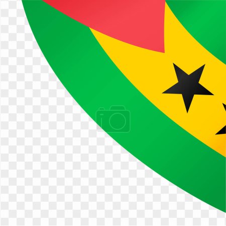 Sao Tomé-et-Principe vague de drapeau isolé sur l'illustration vectorielle de fond png ou transparent.