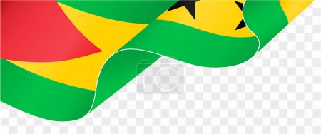 Sao Tome and Principe flag wave isolated on png or transparent background vector illustration.