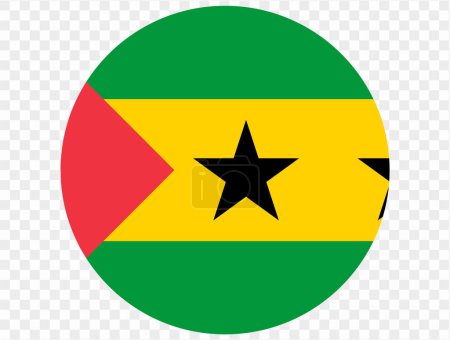 Ilustración de Botón de bandera Santo Tomé y Príncipe sobre fondo png o transparente. ilustración vectorial. - Imagen libre de derechos