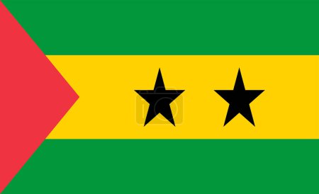 Ilustración de Santo Tomé y Príncipe oficial de la bandera aislado sobre fondo blanco. ilustración vectorial. - Imagen libre de derechos