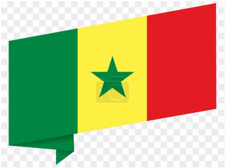 Ilustración de Onda de bandera de Senegal aislada en png o ilustración de vector de fondo transparente. - Imagen libre de derechos