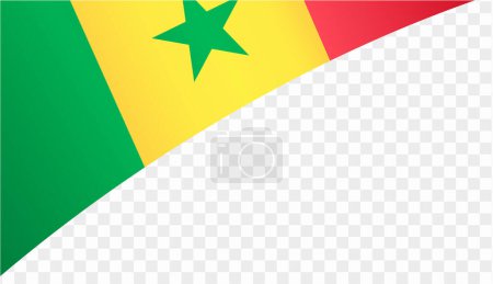 Ilustración de Onda de bandera de Senegal aislada en png o ilustración de vector de fondo transparente. - Imagen libre de derechos