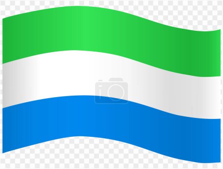 Sierra Leone flag wave isolated on png or transparent background vector illustration.