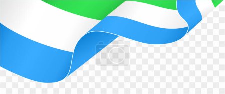 Sierra Leone flag wave isolated on png or transparent background vector illustration.