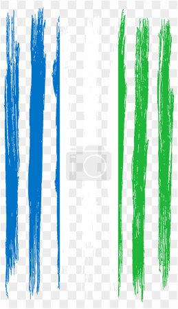 Illustration for Sierra Leone flag brush paint textured isolated  on png or transparent background. vector illustration - Royalty Free Image