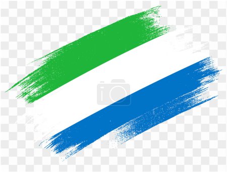 Sierra Leone flag brush paint textured isolated  on png or transparent background. vector illustration