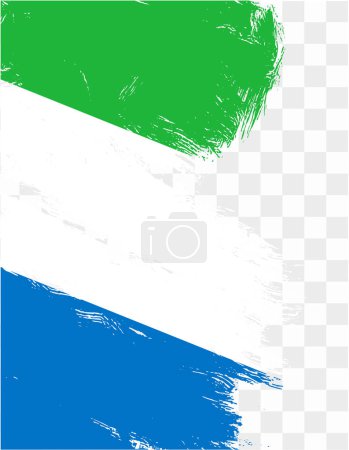 Illustration for Sierra Leone flag brush paint textured isolated  on png or transparent background. vector illustration - Royalty Free Image
