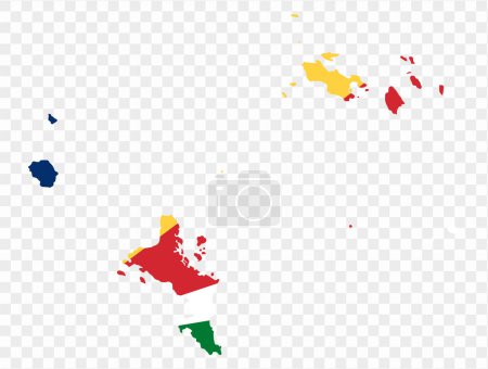 Seychelles map flag on transparent  background. vector illustration.  