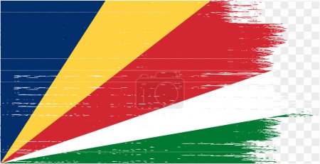 Seychellen Flagge Pinsel Farbe strukturiert isoliert auf PNG oder transparentem Hintergrund. Vektorillustration
