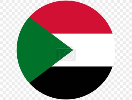 Sudan flag button on png or transparent background. vector illustration. 
