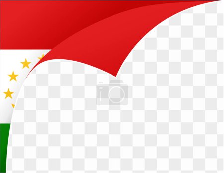 Tajikistan flag wave isolated on png or transparent background vector illustration.