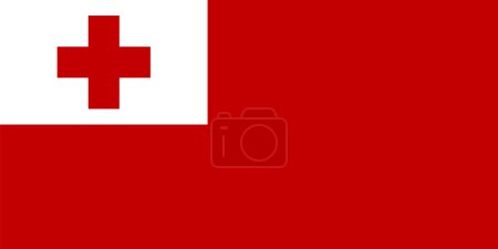 Tonga flag official isolated on png or transparent background vector illustration.