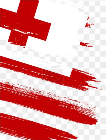 Tonga flag brush paint textured isolated  on png or transparent background. vector illustration 