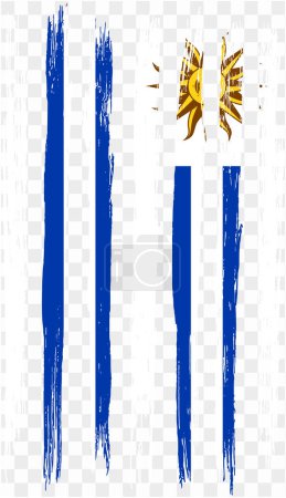 Uruguay flag brush paint textured isolated  on png or transparent background. vector illustration 