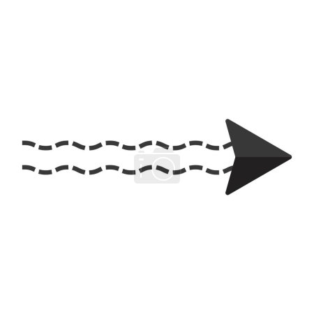 Flèche noire pointeur curseur, Icône de silhouette flèche, Élément vectoriel isolé sur blanc.