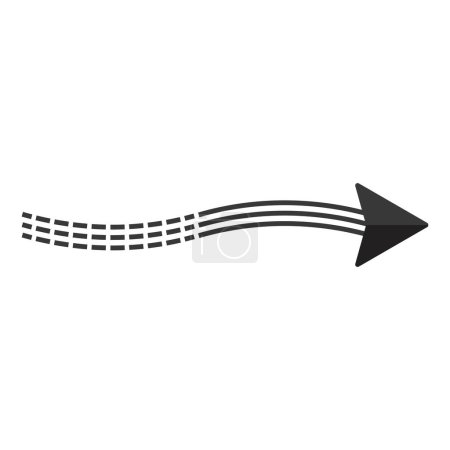 Cursor de puntero de flecha negra, icono de silueta de flecha, elemento vectorial aislado en blanco.