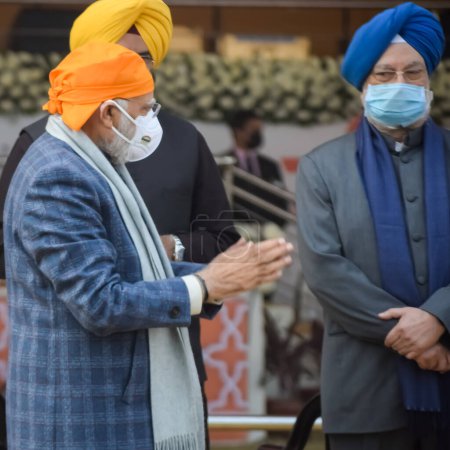 Foto de Nueva Delhi, India, 26 de diciembre de 2022 - El primer ministro indio Shri. Narendra Modi habla durante el programa 'Veer Baal Diwas' en el Estadio Nacional Major Dhyan Chand en Nueva Delhi - Imagen libre de derechos