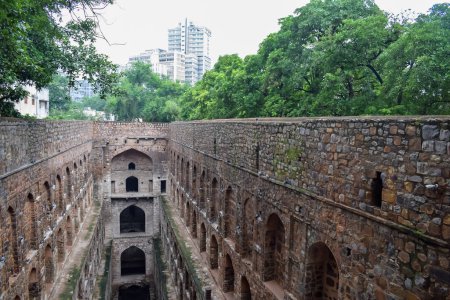 Photo for Agrasen Ki Baoli - Step Well situated in the middle of Connaught placed New Delhi India, Old Ancient archaeology Construction - Royalty Free Image