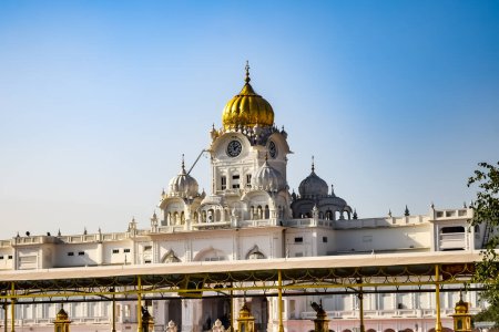 Blick auf Details der Architektur im Inneren des Goldenen Tempels - Harmandir Sahib in Amritsar, Punjab, Indien, Berühmtes indisches Wahrzeichen, Goldener Tempel, das wichtigste Heiligtum der Sikhs in Amritsar, Indien