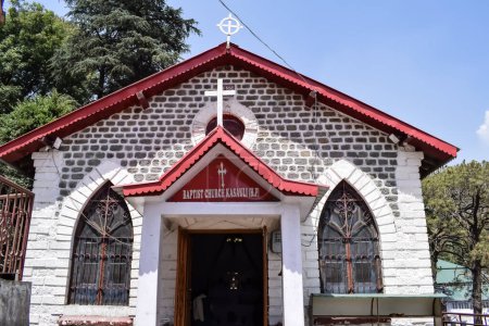 Church Christ located at Mall Road in Kasauli, Himachal Pradesh India, Beautiful view of Catholic Church in Kasauli during early morning time