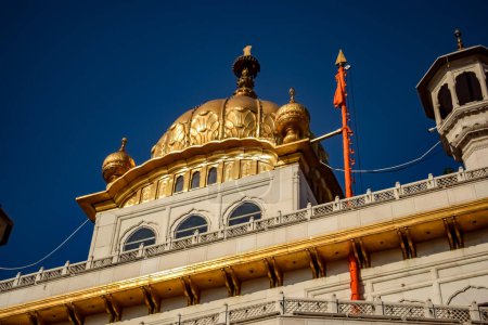 View of details of architecture inside Golden Temple - Harmandir Sahib in Amritsar, Punjab, India, Famous indian sikh landmark, Golden Temple, the main sanctuary of Sikhs in Amritsar, India