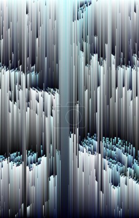 Foto de Fluyendo hacia arriba fragmentos de hielo en gris turquesa y azul haciendo un patrón creativo abstracto único - Imagen libre de derechos