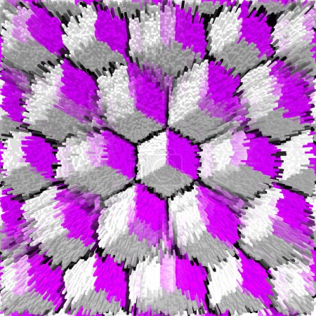 Photo for Creative arrangement of many similar but different cube in white grey and purple colours and exploding extruded style - Royalty Free Image