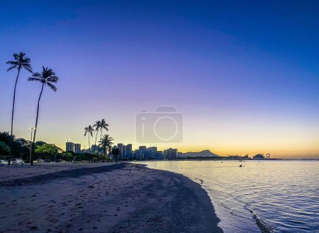 Photo for Dawn over Waikiki Beach - Royalty Free Image
