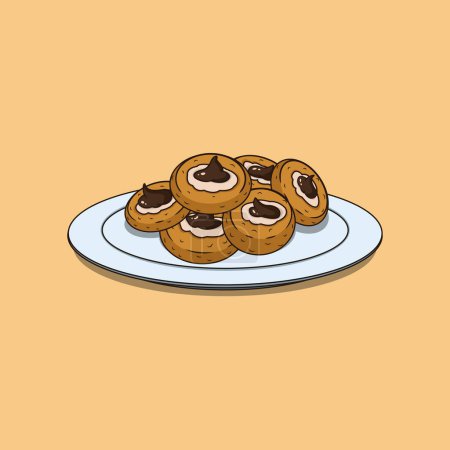 Illustration for Illustration vector graphic of Danish Cookies, fit for food menu illustrations, kitchen paintings, children's drawings, wallpapers, etc - Royalty Free Image