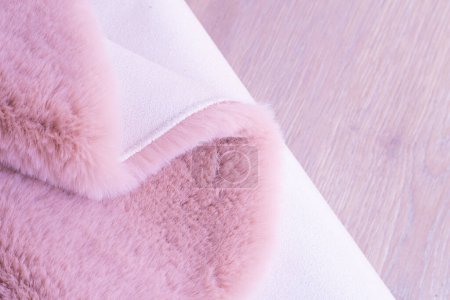 Photo for Pink fur background,fluffy powdery carpet. - Royalty Free Image