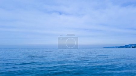 blue sea background minimalistic style.