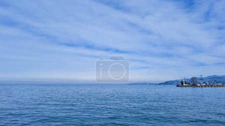 blue sea background minimalistic style.