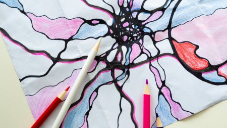 Neurographic art therapy draws intricate patterns, enhancing mindfulness and creativity