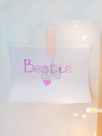 Photo for A vibrant and colorful Bestie inscription, perfect for celebrating friendship and love - Royalty Free Image