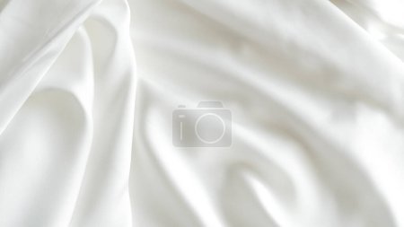 white silk fabric background copy space.