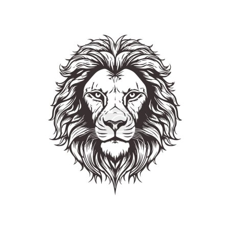 Foto de Diseño abstracto del logotipo de Lion Head con estilo gráfico de línea de arte. - Imagen libre de derechos