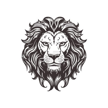 Foto de Diseño abstracto del logotipo de Lion Head con estilo gráfico de línea de arte. - Imagen libre de derechos