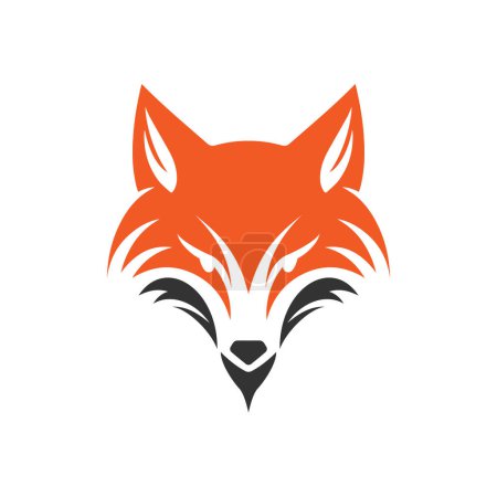 Foto de Un logotipo de cabeza de zorro abstracto minimalista en un estilo de diseño plano simple - Imagen libre de derechos