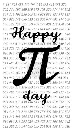 Ilustración de Happy international day of mathematics vector background illustration. World Pi Day stories template - Imagen libre de derechos