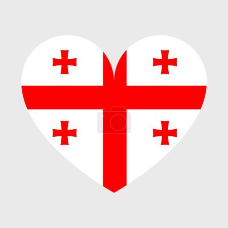 Téléchargez les illustrations : Icônes vectorielles du drapeau de Géorgie en forme de coeur, étoile, cercle et carte. - en licence libre de droit
