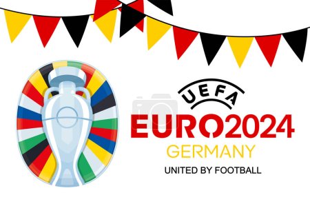 Kharkiv, Ukraine - August 5, 2023. UEFA Euro 2024 vector logo. European Football tournament 2024 in Germany