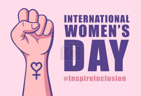 Téléchargez les illustrations : Affiche concept de la Journée internationale de la femme. Inspirez Inclusion femme illustration fond. Thème de la campagne de la journée des femmes 2024 - InspireInclusion - en licence libre de droit